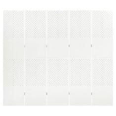 Vidaxl Paravan 5-delni 2 kosa bel 200x180 cm jeklo