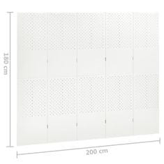Vidaxl Paravan 5-delni 2 kosa bel 200x180 cm jeklo
