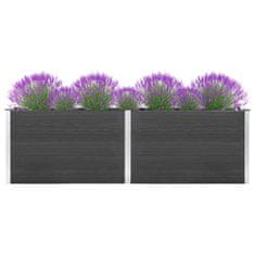 Vidaxl Visoka greda 300x100x91 cm WPC siva