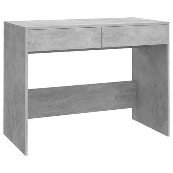 Vidaxl Pisalna miza betonsko siva 101x50x76,5 cm iverna plošča