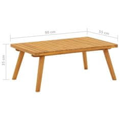Vidaxl Vrtna klubska mizica 90x55x35 cm trden akacijev les