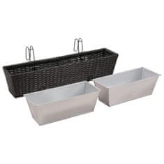 Vidaxl Set Balkonskih Cvetličnih Loncev Trapezoid, 2 kosa, 80 cm Črne Barve