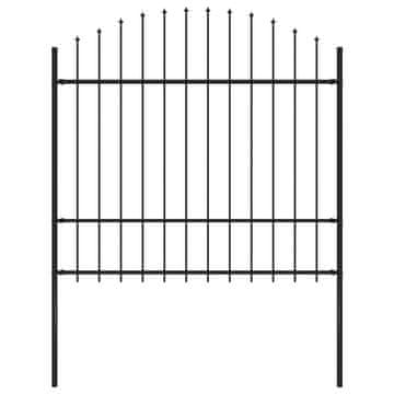 Vidaxl Vrtna ograja Woerden s suličastim vrhom jeklo 170x175 cm črna