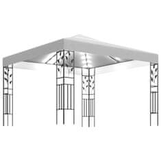 Vidaxl Paviljon z lučkami 3x3 m bel 180 g/m2