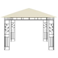 shumee Paviljon s komarnikom in lučkami 3x3x2,73 m krem 180 g/m2