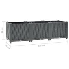 Vidaxl Visoka greda 120x40x38 cm polipropilen