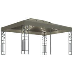 Vidaxl Paviljon z dvojno streho in lučkami 3x4 m 180 g/m2