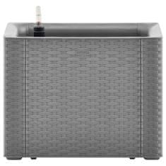 Vidaxl Visoka greda z zalivalnim sistemom siva 43x43x33 cm