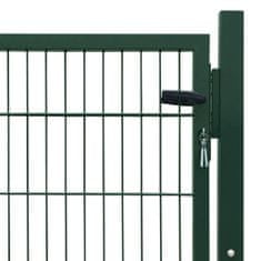 shumee 2D Vrata za Ograjo (Enojna) Zelene Barve 106 x 130 cm