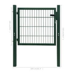 Vidaxl Ograjna vrata jeklena zelena 103x150 cm