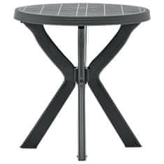 Vidaxl Bistro miza antracitna Ø70 cm plastika