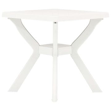 Vidaxl Bistro miza bela 70x70x72 cm plastika
