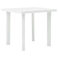 Vidaxl Vrtna miza bela 80x75x72 cm plastika