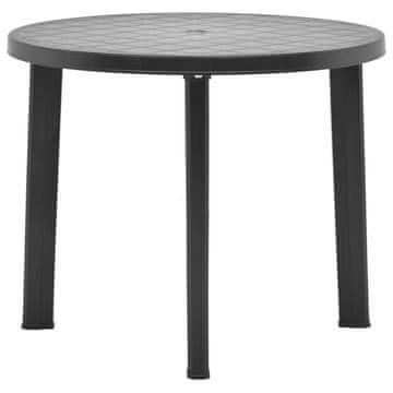 Vidaxl Vrtna miza antracitna 89 cm plastika