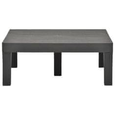 Vidaxl Vrtna miza antracitna 78x78x31 cm plastika