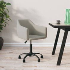 Greatstore Vrtljivi pisarniški stol, svetlo siv, oblazinjen z žametom