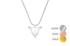BeWooden ženska veriga Doe Steel Pendant srebrna
