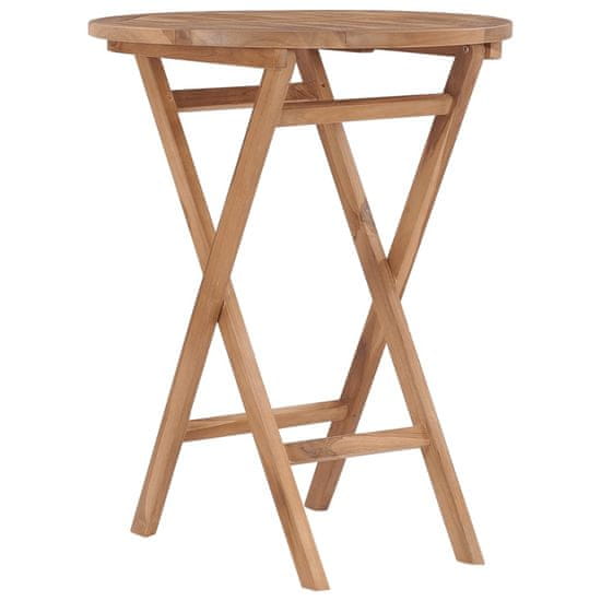 Vidaxl Zložljiva vrtna miza 60 cm trdna tikovina