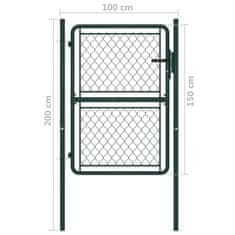 Vidaxl Vrtna vrata iz jekla 100x150 cm zelena