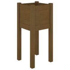 Vidaxl Vrtno cvetlično korito medeno rjavo 31x31x70 cm trdna borovina
