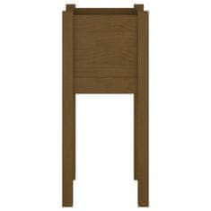 Vidaxl Vrtno cvetlično korito medeno rjavo 31x31x70 cm trdna borovina