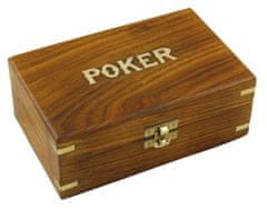 Bashan Igra Poker - vaše dvojne karte & 100 žetonov + trgovec, v leseni škatli, 18,5x11,5x7cm