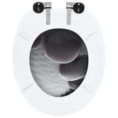 Greatstore Deska za WC školjko počasno zapiranje MDF dizajn kamnov