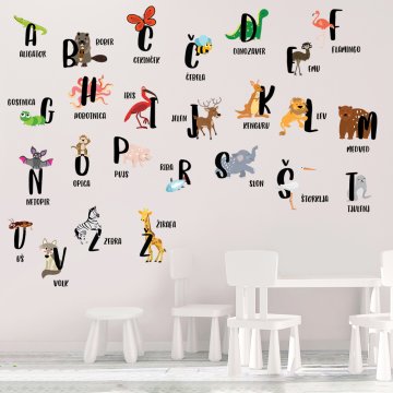 Walloomia Stenska nalepka Slovenska abeceda živali