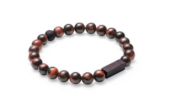 BeWooden Moška zapestnica s perlami Tauris Bracelet rjava 17 cm