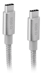 SBS kabel USB-C na USB-C, 5A, 1,8 m, siv