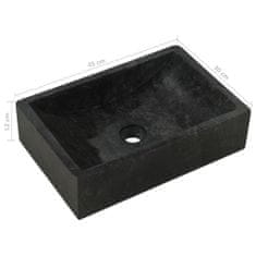 shumee Kopalniška omarica iz tikovine z umivalnikom iz črnega marmorja