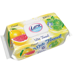 LARA mokri robčki 100 kos Clip Grapefruit & Lemon