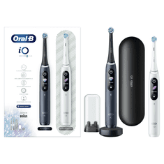 Oral-B iO Series 8 Duo komplet električnih zobnih ščetk, črna/bela