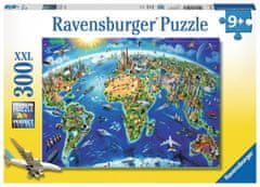 Ravensburger Puzzle Zemljevid svetovnih spomenikov XXL 300 kosov