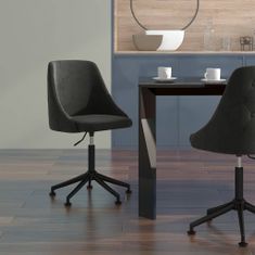 Vidaxl Obračalni pisarniški stol, temno siv, oblazinjen z žametom