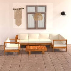 Vidaxl 7-delni vrtni sedežni komplet z blazinami 100x60 cm akacijev les
