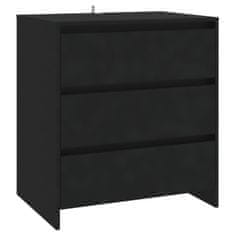 Vidaxl Komoda črna 70x41x75 cm iverna plošča
