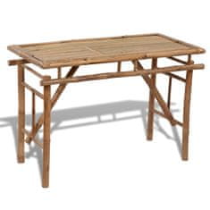 Vidaxl Zložljiva vrtna miza 120x50x77 cm bambus