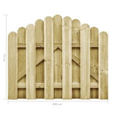 Vidaxl Vrtna vrata impregnirana borovina 100x75 cm
