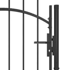 Vidaxl Vrtna vrata iz jekla 1x2,2 m črna