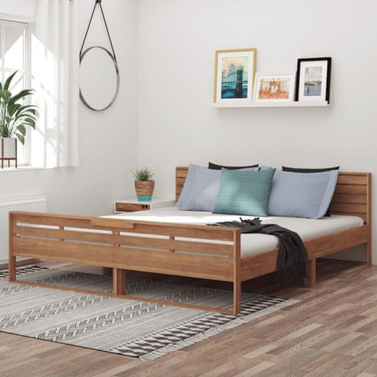 Vidaxl Posteljni okvir iz trdne tikovine 180x200 cm