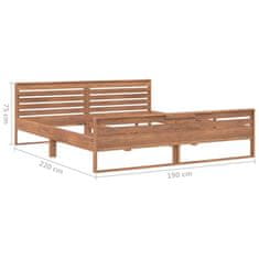 Vidaxl Posteljni okvir iz trdne tikovine 180x200 cm