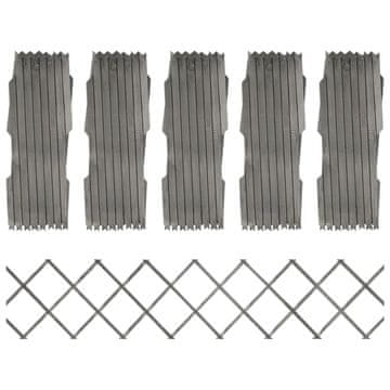 Vidaxl vidaXL Rešetkaste ograje, 5 kosov, siv les jelke, 180 x 30 cm