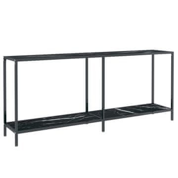 Vidaxl Konzolna mizica črna 180x35x75,5 cm kaljeno steklo
