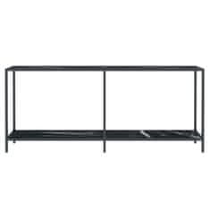 Vidaxl Konzolna mizica črna 180x35x75,5 cm kaljeno steklo