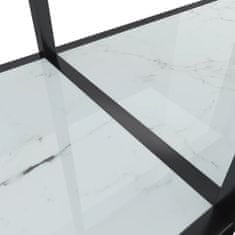 shumee Konzolna mizica bela 140x35x75,5 cm kaljeno steklo