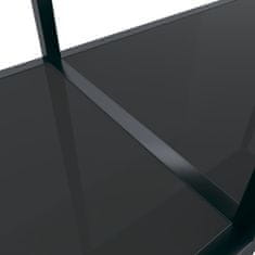Vidaxl Konzolna mizica črna 160x35x75,5 cm kaljeno steklo