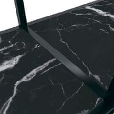 Greatstore Konzolna mizica črna 160x35x75,5 cm kaljeno steklo