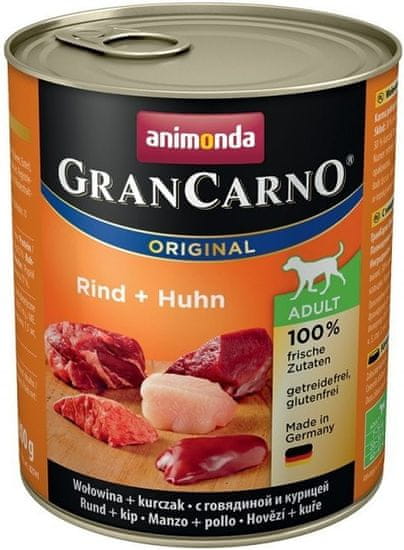 Animonda mokra hrana za odrasle pse GranCarno, govedina + piščanec, 6 x 400 g