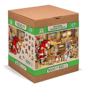 Wooden city Lesena sestavljanka Božičkova delavnica 2 v 1, 1010 kosov ECO